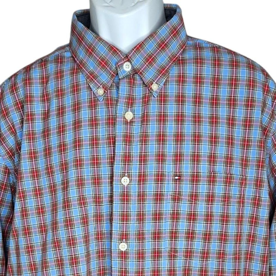 Tommy Hilfiger Tommy Hilfiger Mens Plaid Shirt XL Button Down Classic Size US XL / EU 56 / 4 - 2 Thumbnail