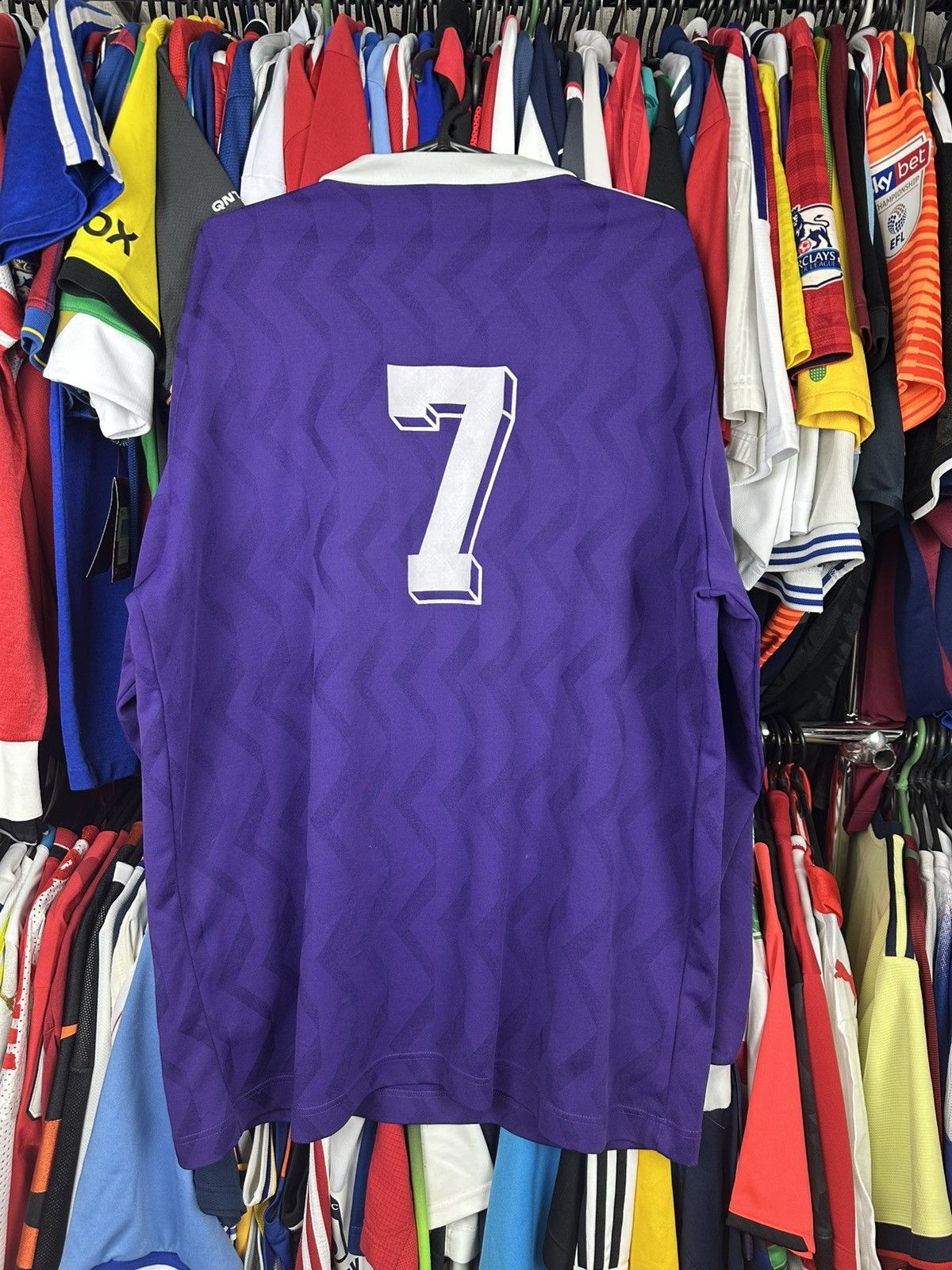 Adidas × Vintage Vintage 80s Adidas #7 Football Shirt Jersey Longs levee XL Size US XL / EU 56 / 4 - 7 Thumbnail
