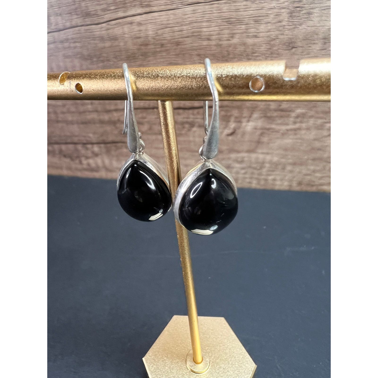 Other NEW Black onyx sterling silver teardrop earrings 8.12 grams Size ONE SIZE - 7 Thumbnail