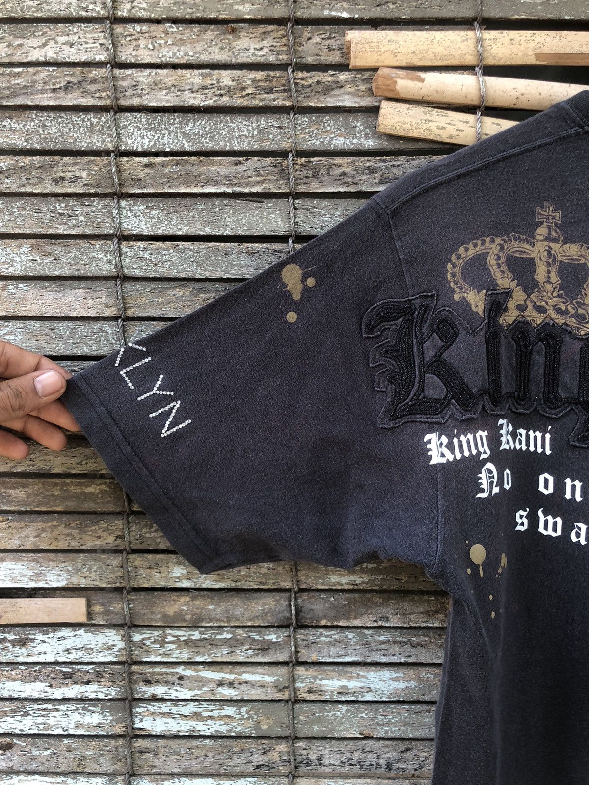 Japanese Brand 🔥Vintage Y2K🔥Karl Kani King Of Black Tshirts Size US S / EU 44-46 / 1 - 8 Thumbnail