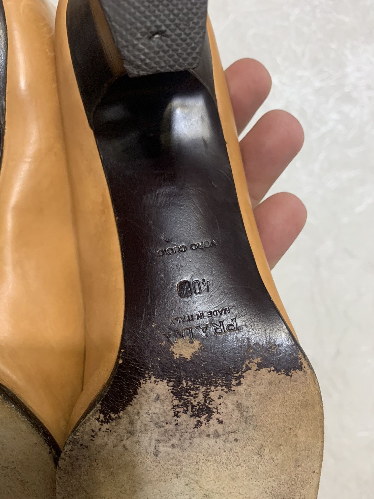 Prada × Vintage Prada Vintage AW2003 Leather Brown Heels Mules Shoes US9,5 Size US 9.5 / IT 39.5 - 7 Thumbnail