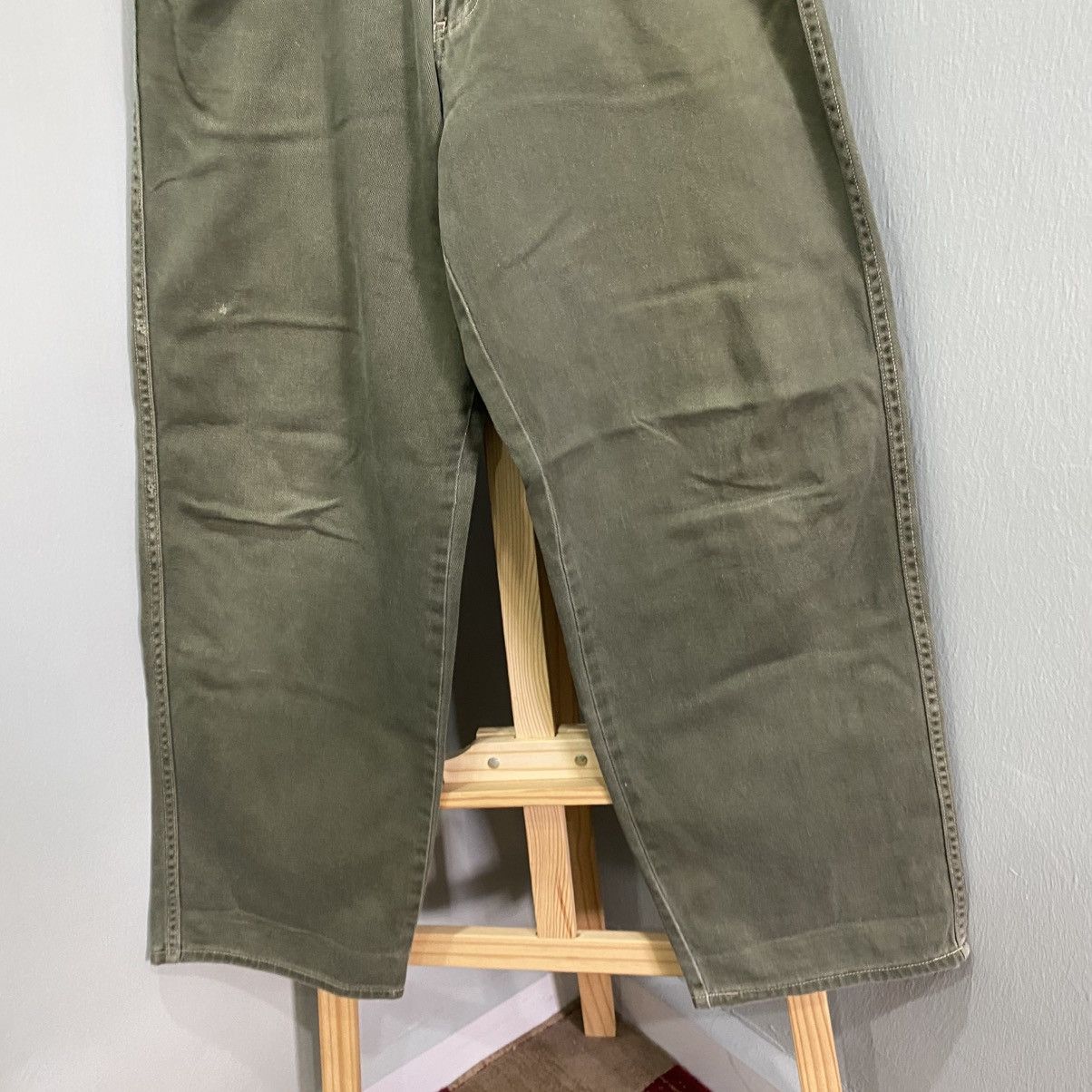 Vans Vans Vintage 90s Baggy Loose Fit Denim Jeans Olive Green Size US 31 - 4 Thumbnail