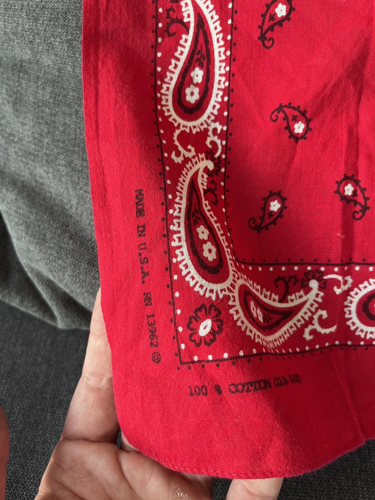 Vintage Vintage Red Bandana Made in USA Size ONE SIZE - 5 Thumbnail