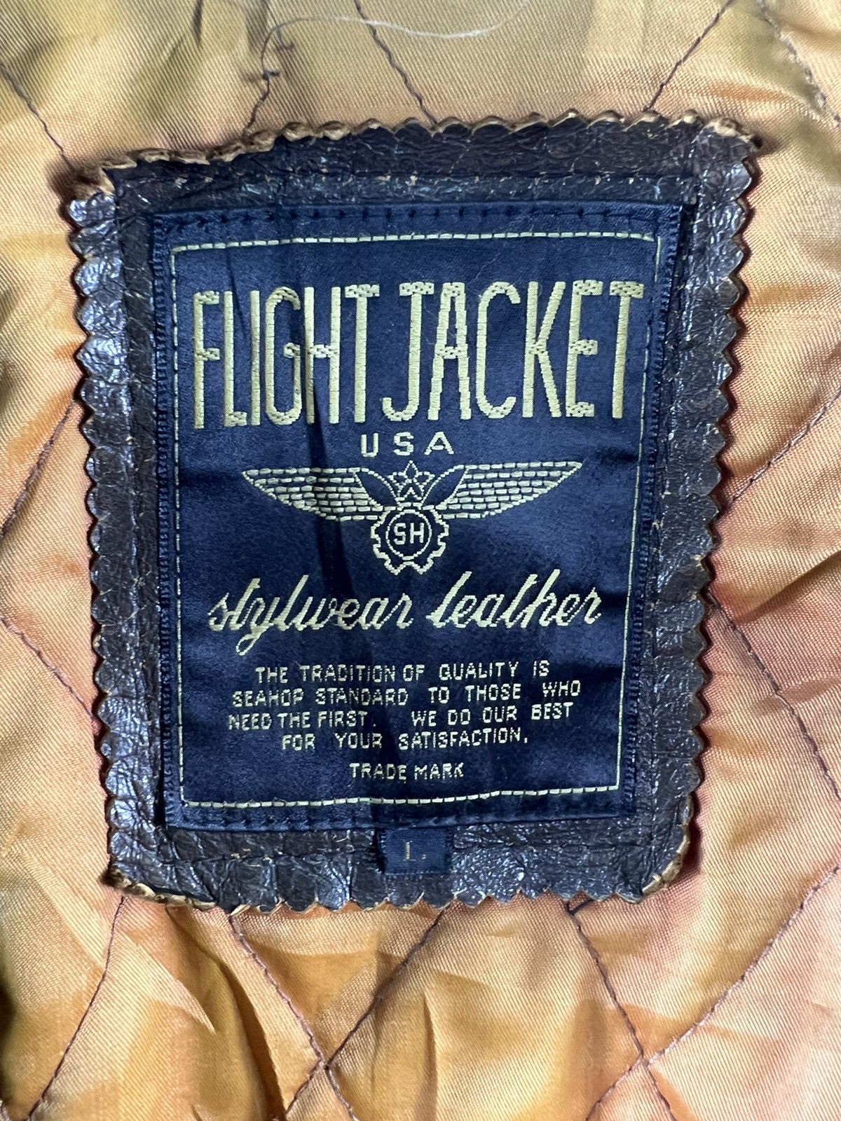 Leather 🔥 FLIGHT JACKET USA TYPE A-2 FLYER LEATHER - L Size US M / EU 48-50 / 2 - 11 Thumbnail