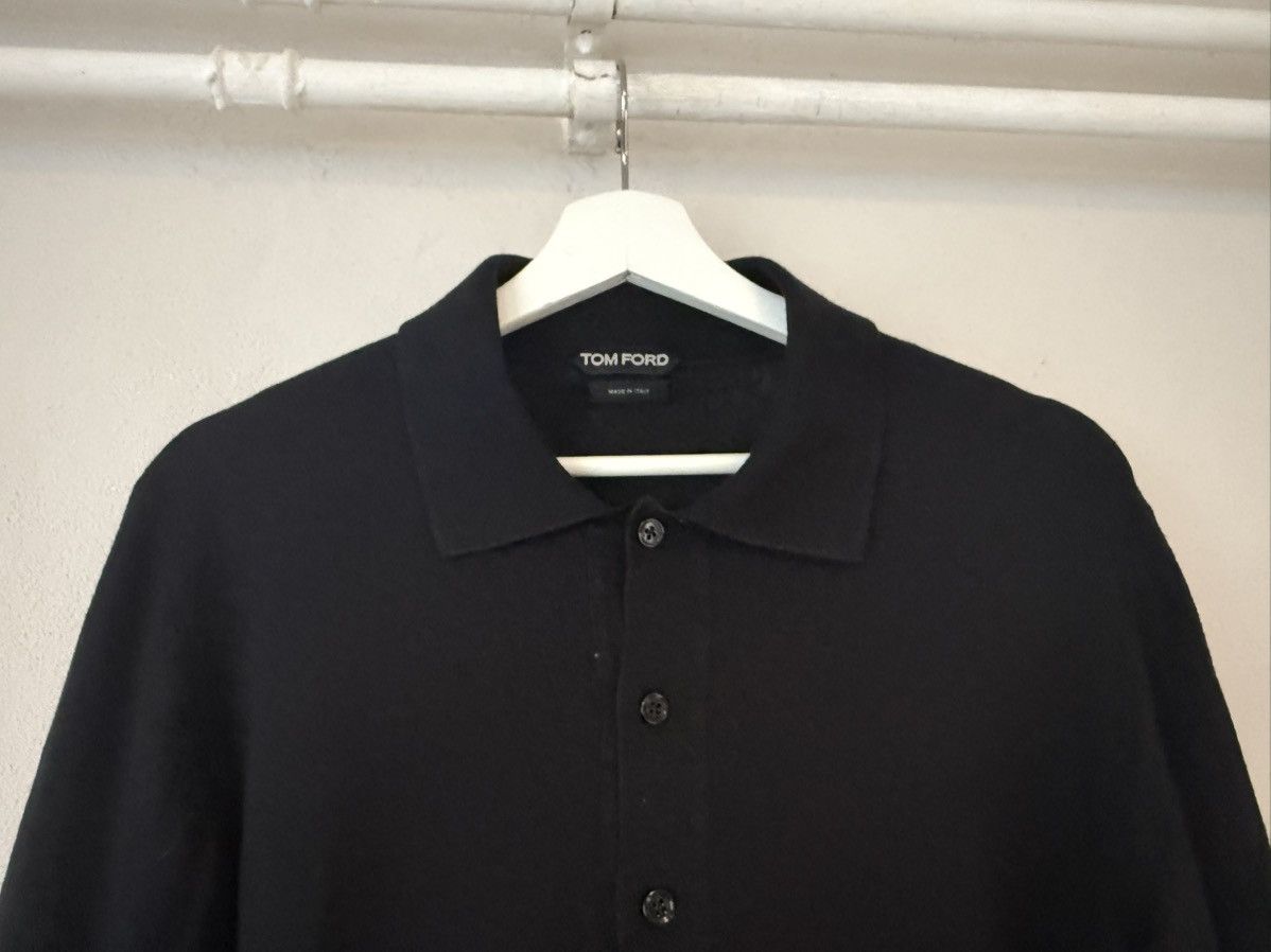 Tom Ford Tom Ford Black Long Sleeve Knit Polo Shirt Size US M / EU 48-50 / 2 - 3 Thumbnail