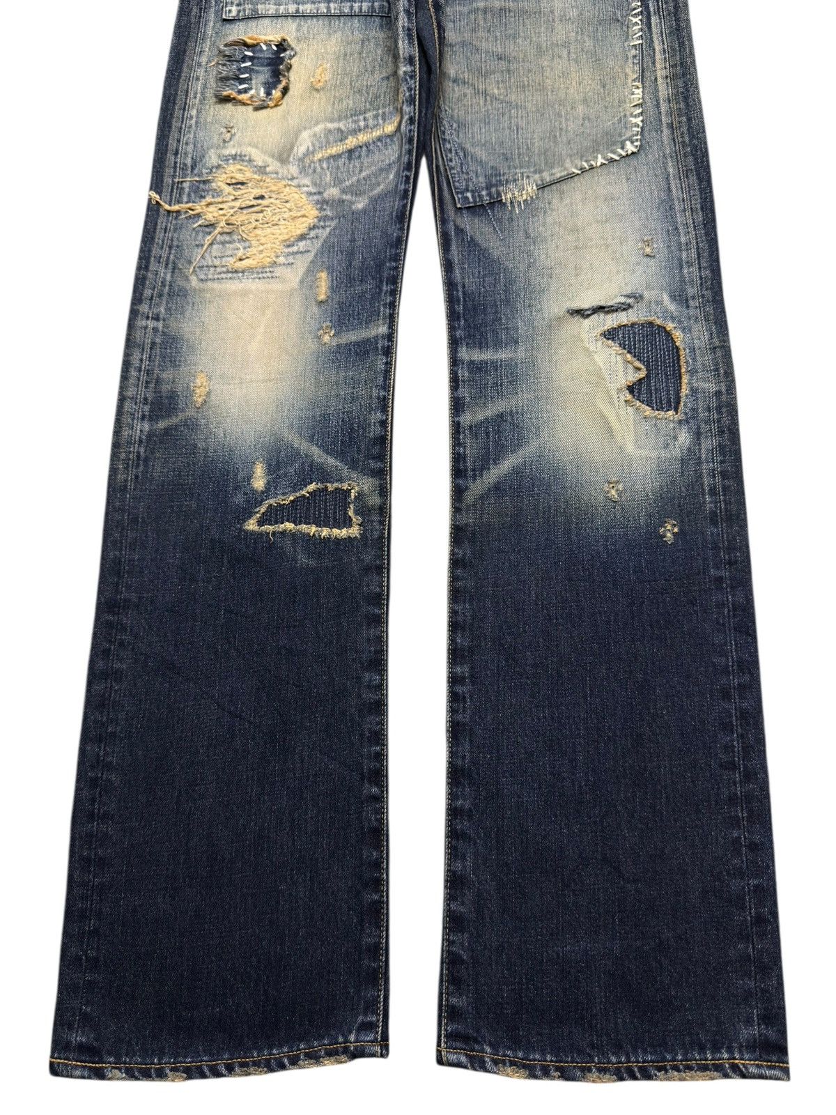 Eternal Vintage 90s Japan Eternal Faded Wash Distressed Sashiko Boro Size US 31 - 7 Thumbnail