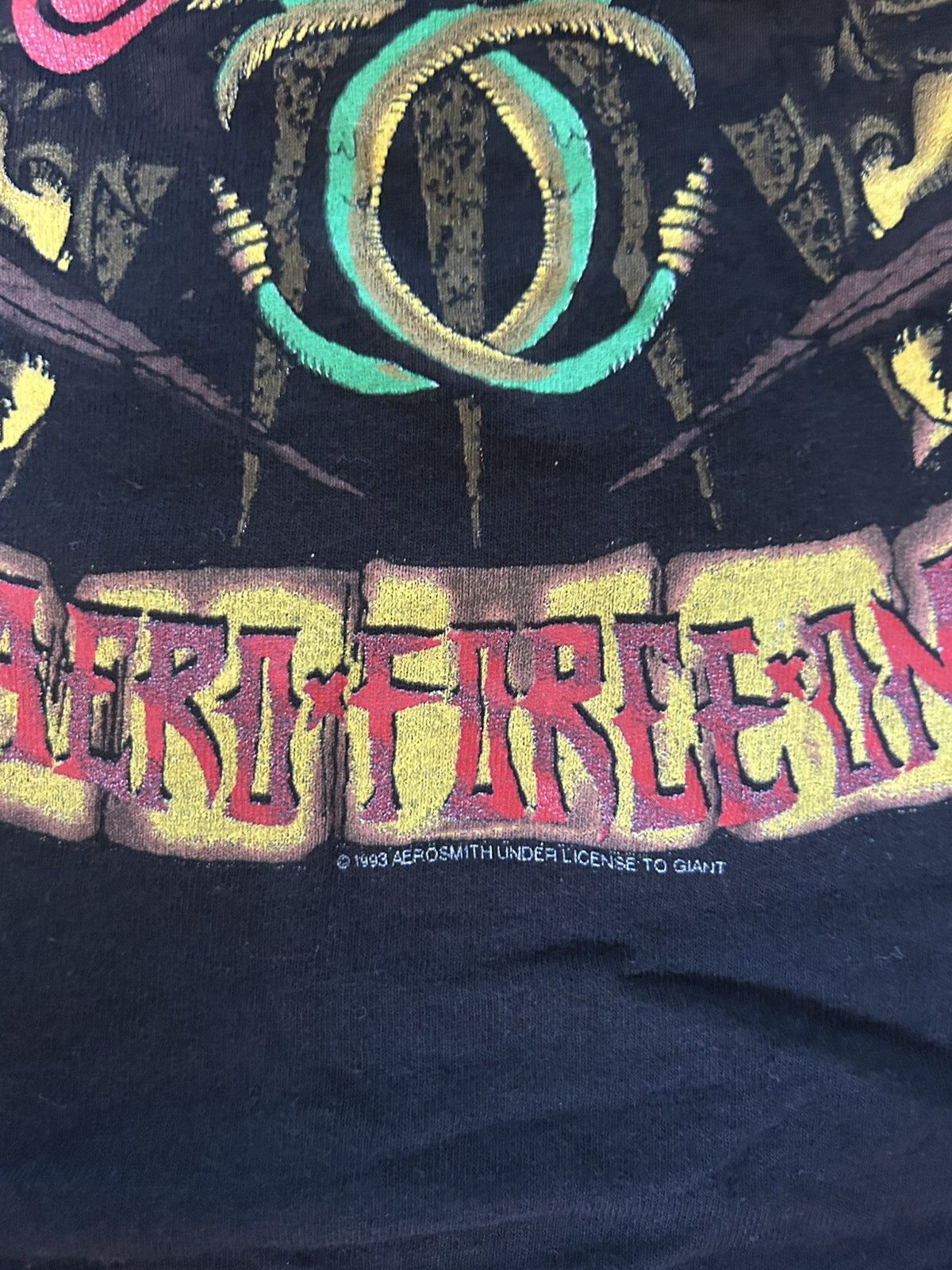 Fruit Of The Loom 1993 Vintage Aerosmith ‘Aero Force zone’ Tour Band Shirt Size US XL / EU 56 / 4 - 2 Thumbnail