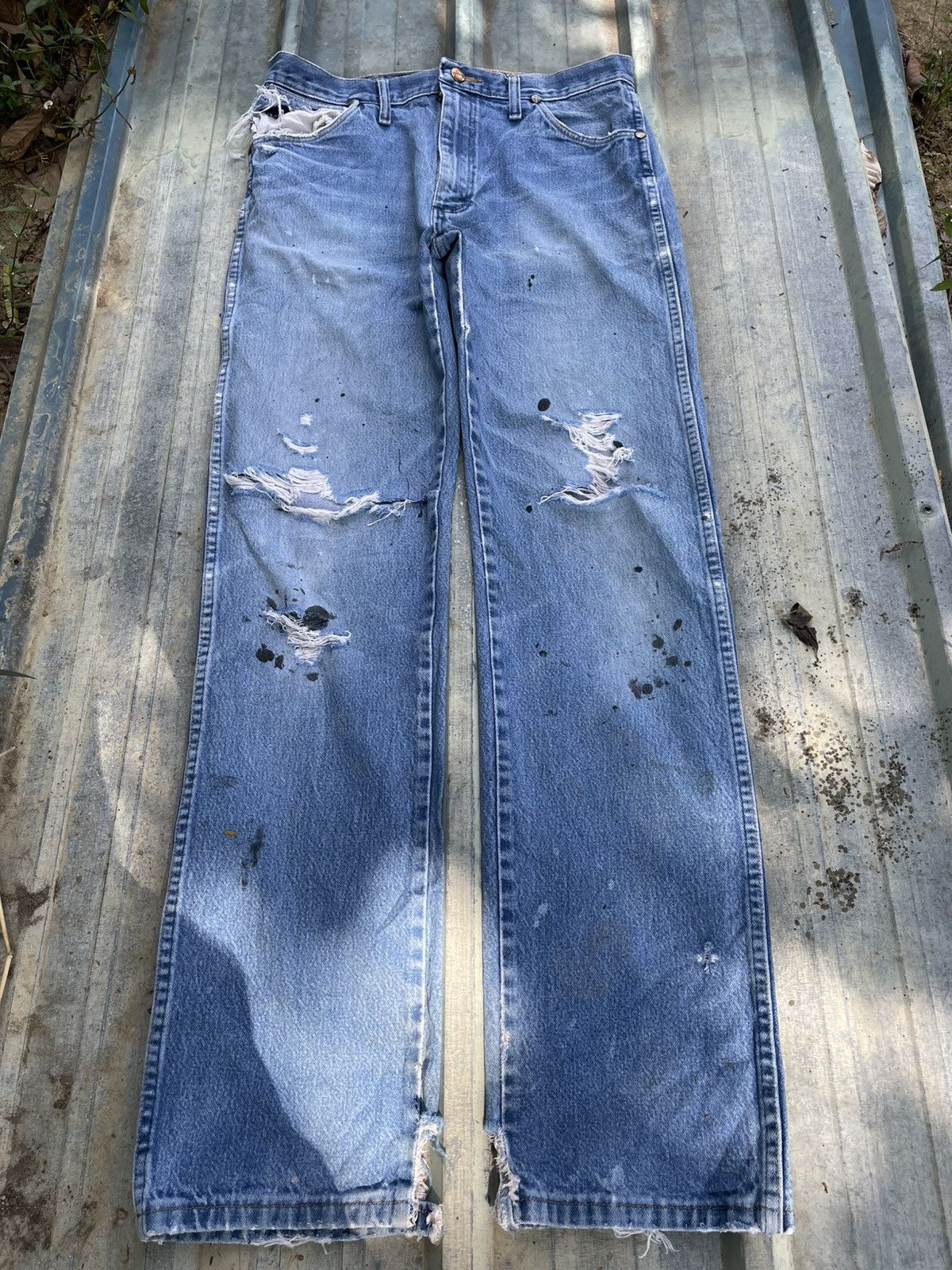 Japanese Brand × Vintage Y2K Wragler Distressed Denim – Rare Size Vintage Size US 32 / EU 48 - 1 Thumbnail