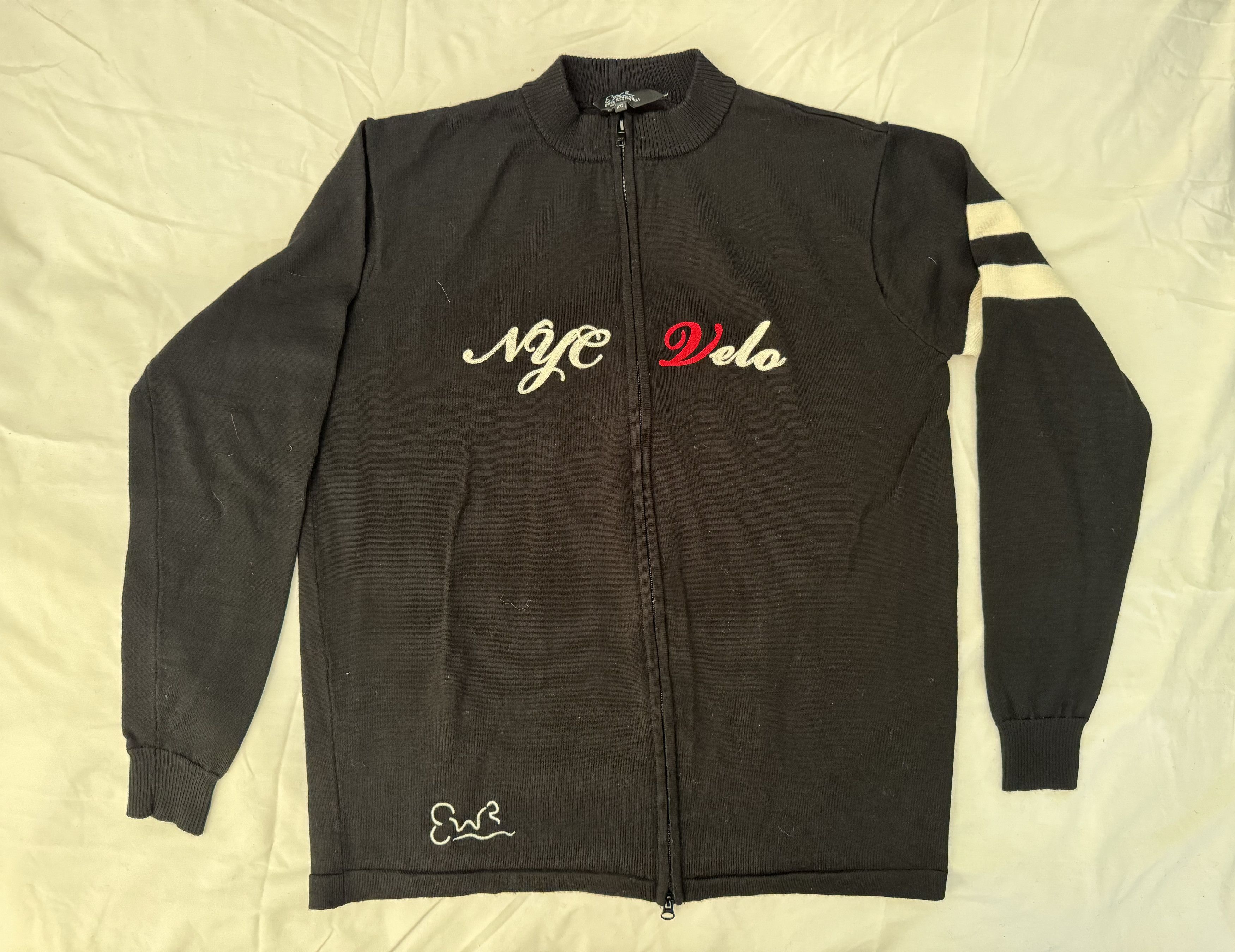 image of Cashmere Wool Earth, Wind, And Rider Cycling Sweater in Black, Men's (Size 2XL)