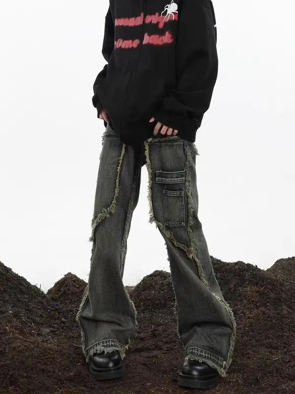 Jean Vintage street wash baggy y2k micro flare jeans Size US 30 / EU 46 - 2 Thumbnail