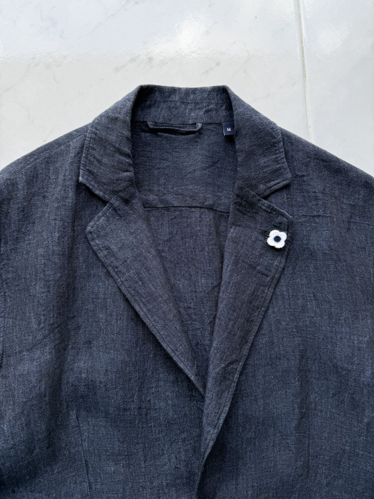 Lardini 💥LUXURY💥 Lardini Indigo Blue Blazer Jacket Size US M / EU 48-50 / 2 - 2 Thumbnail