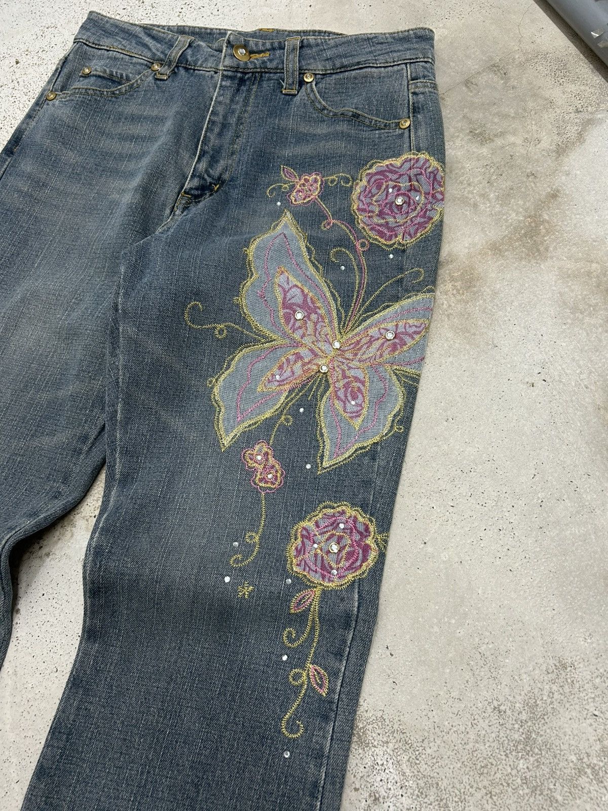 Le Grande Bleu (L.G.B.) Flared Embroidered Jeans Design Flower Size 27" / US 4 / IT 40 - 5 Thumbnail