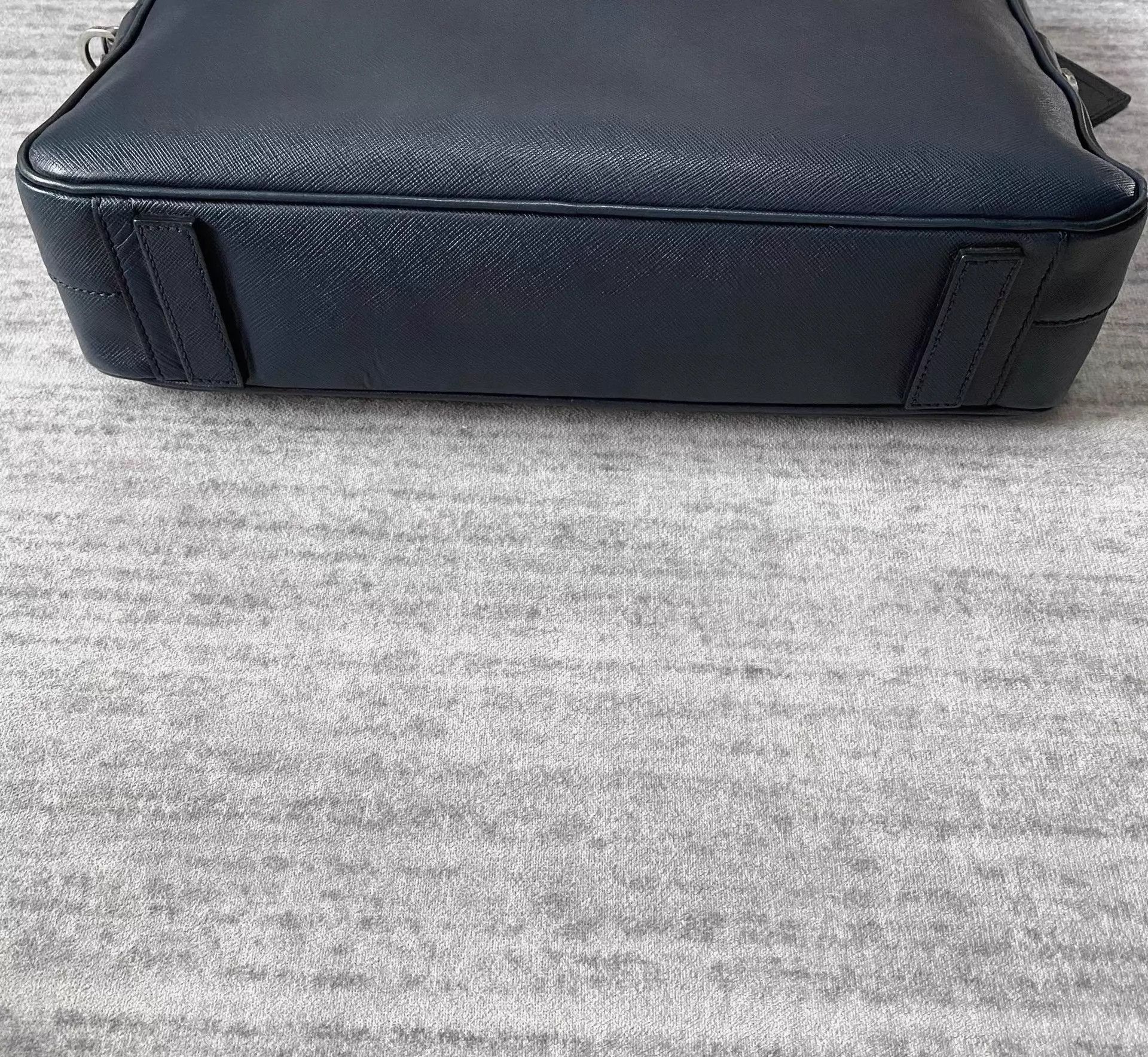 Prada Prada Saffiano Men's Navy Like New Briefcase Size ONE SIZE - 4 Thumbnail