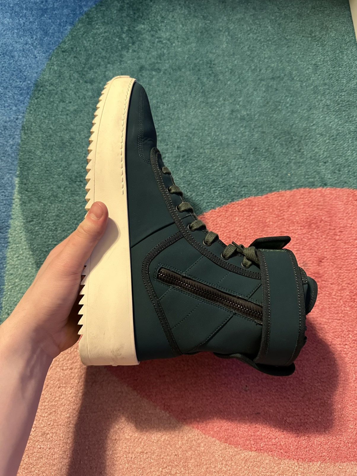Fear of God Fear of God Military Sneaker Green Nylon Size 44 Size US 11 / EU 44 - 4 Thumbnail