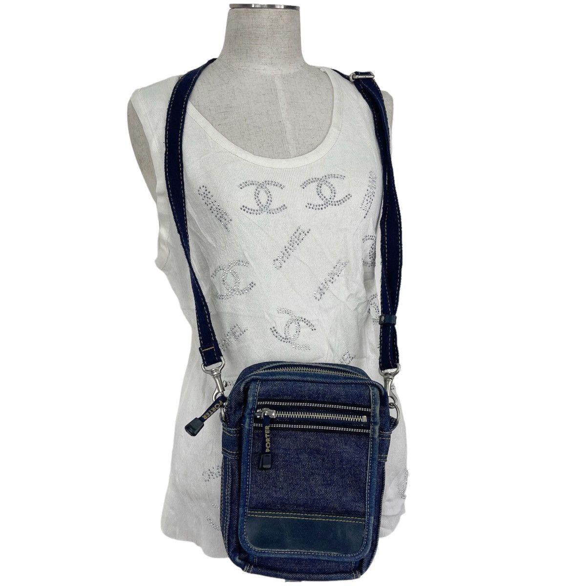 Porter Blue Denim Crossbody Bag