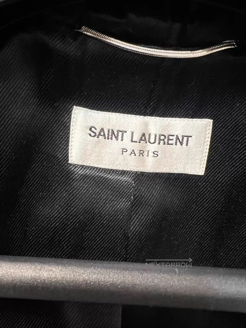 Saint Laurent Paris Saint Laurent Paris Black and White Striped Hooded Thin Co Size US M / EU 48-50 / 2 - 3 Thumbnail