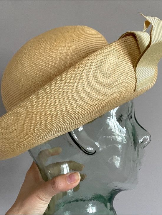 Vintage Vintage 60s Straw Roller Hat w/ Upturned Brim - Small Size ONE SIZE - 4 Thumbnail