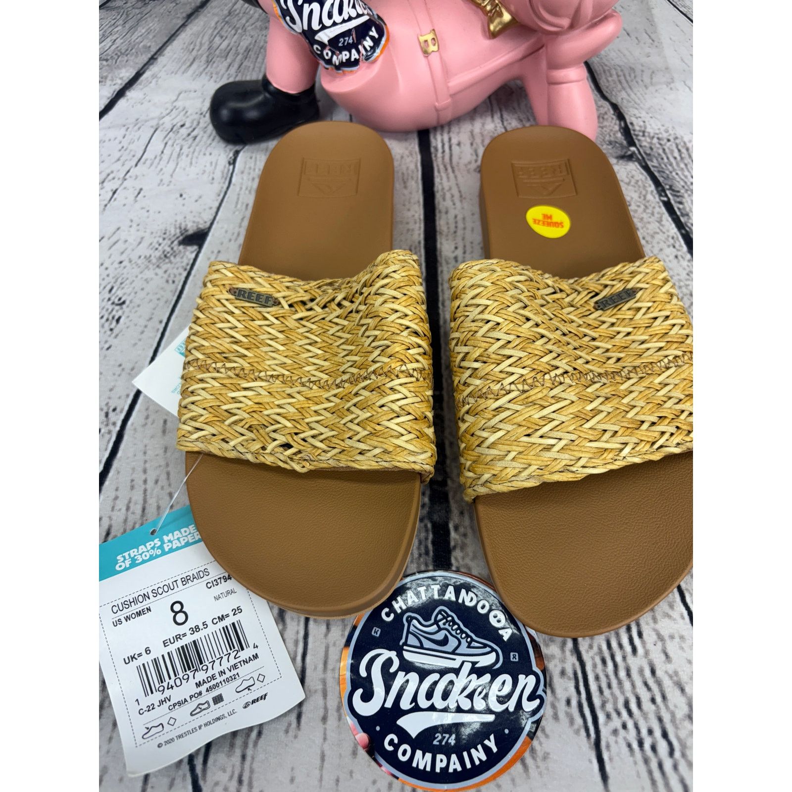 REEF Reef Cushion Scout Braids Sandals Womens 8 Natural Brown Size US 8 / IT 38 - 2 Thumbnail