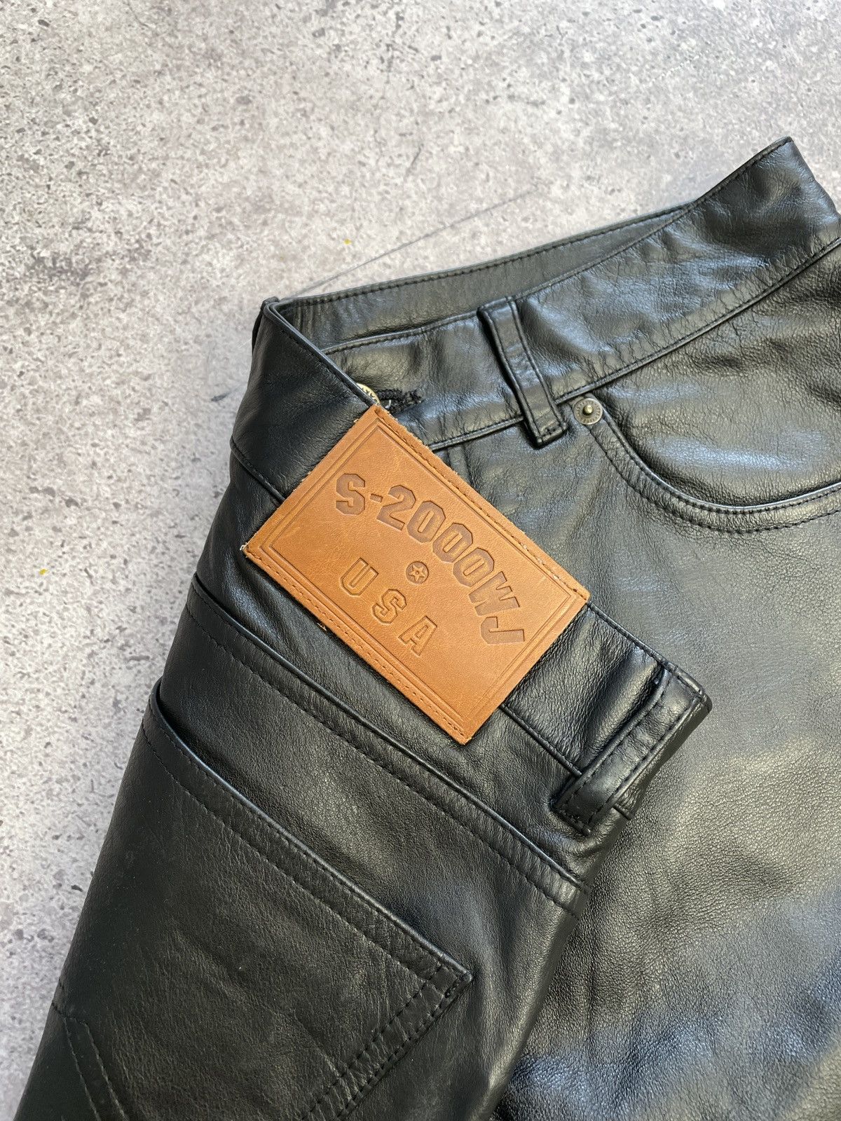 Vintage Vintage Like Harley Davidson Style Motto Leather Pants Size US 31 - 8 Thumbnail