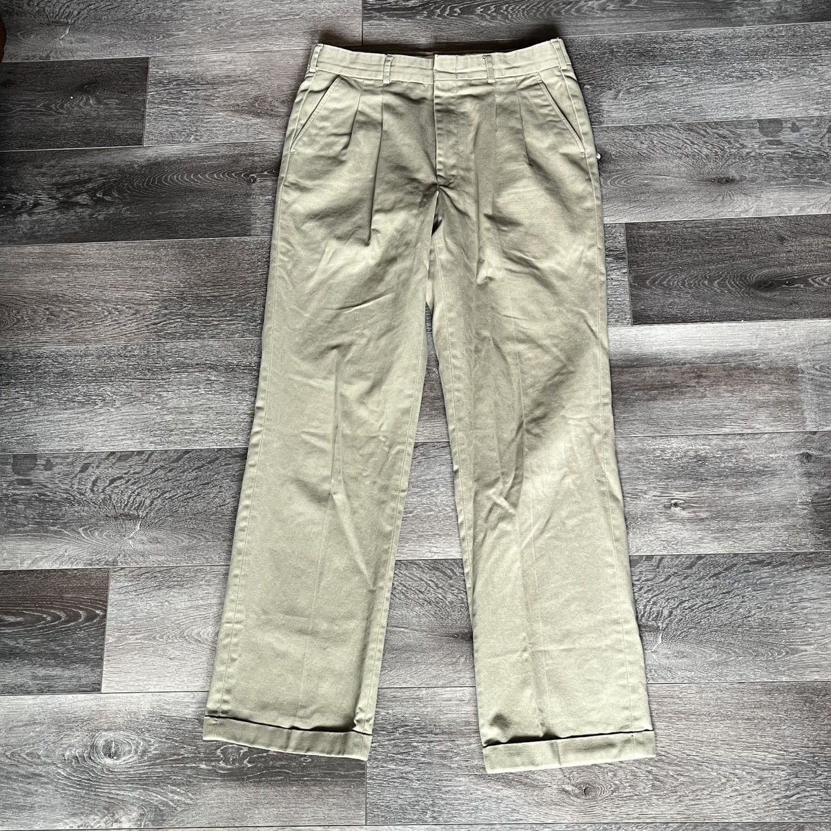Vintage Vintage 1990s Deansgate USA Pleated Trousers Chino Pants 32 Size US 32 / EU 48 - 1 Thumbnail