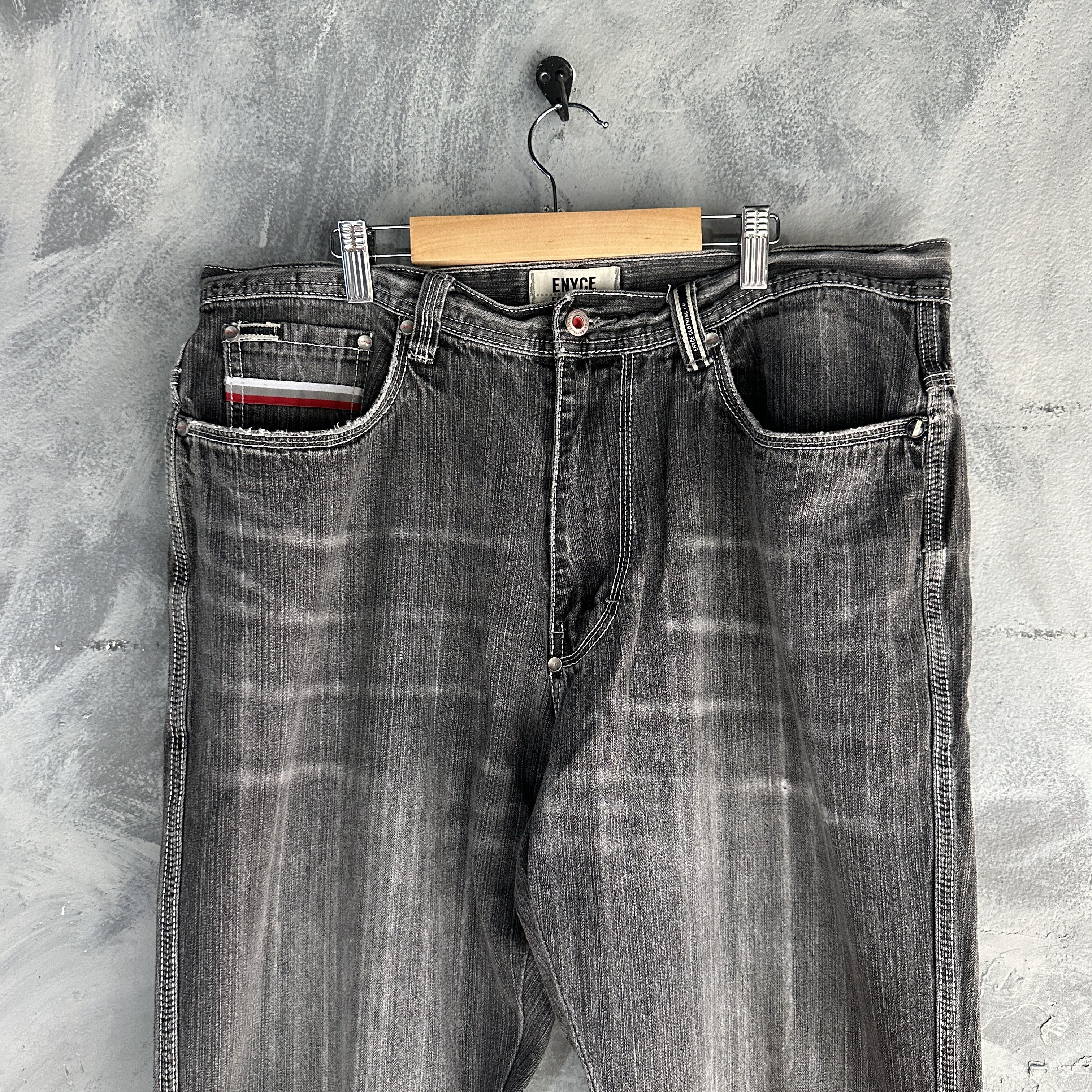 Enyce Enyce Baggy Jeans Mens Size 36 Black Faded With Red Y2K Size US 36 / EU 52 - 2 Thumbnail