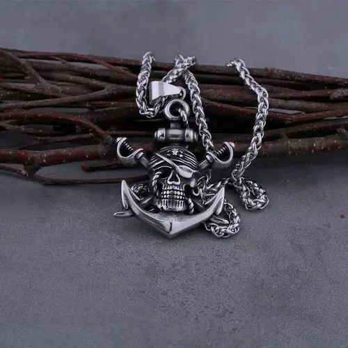 Vintage Vintage Nordic Pirate Double Swords Necklace Size ONE SIZE - 2 Thumbnail