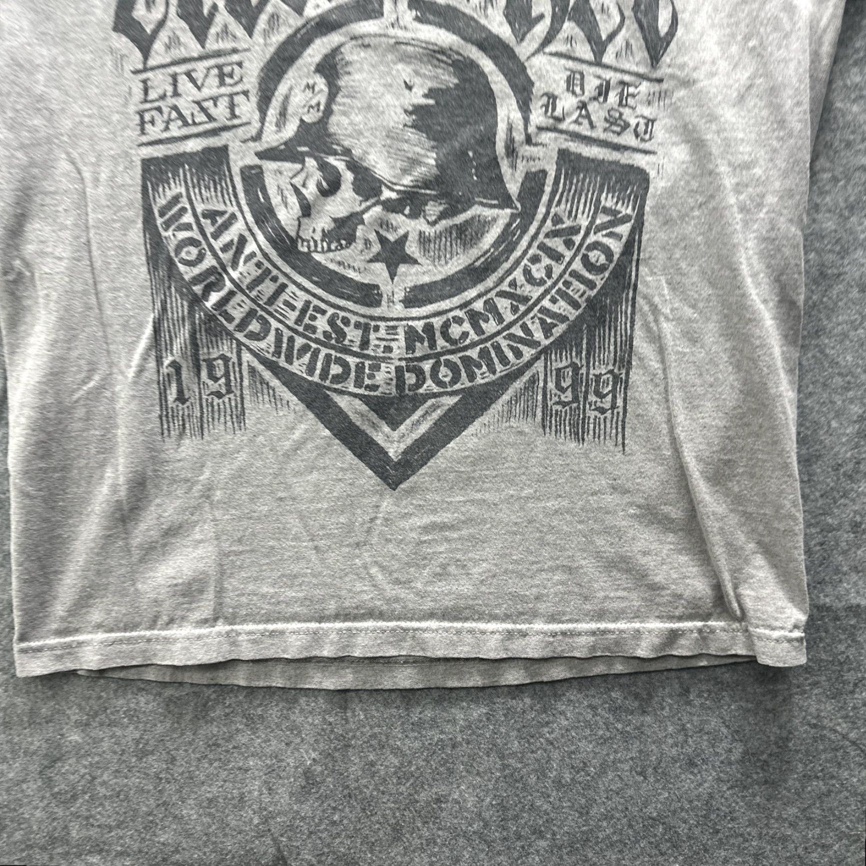 Metal Mulisha VINTAGE Metal Mulisha Shirt Mens Large Gray Graphic Skull Helmet Military Moto Y2K Tee Size US L / EU 52-54 / 3 - 4 Thumbnail
