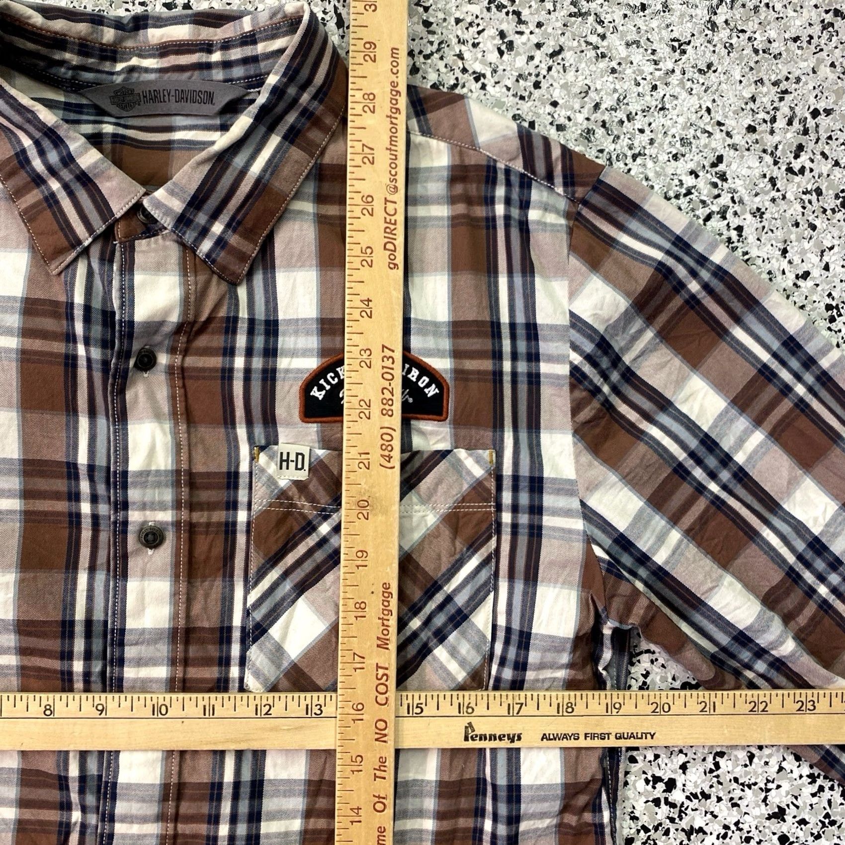 Harley Davidson Harley-Davidson Shirt Mens M Brown Plaid Flannel Long Sleeve Button Up Biker Size US M / EU 48-50 / 2 - 2 Thumbnail