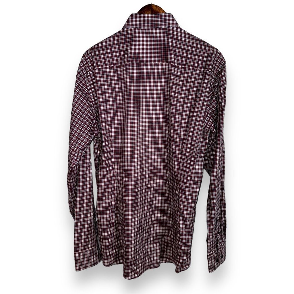 Eton Eton Slim Fit Non-Iron Red Check BD Dress Shirt Size XL 17 Size US XL / EU 56 / 4 - 8 Thumbnail