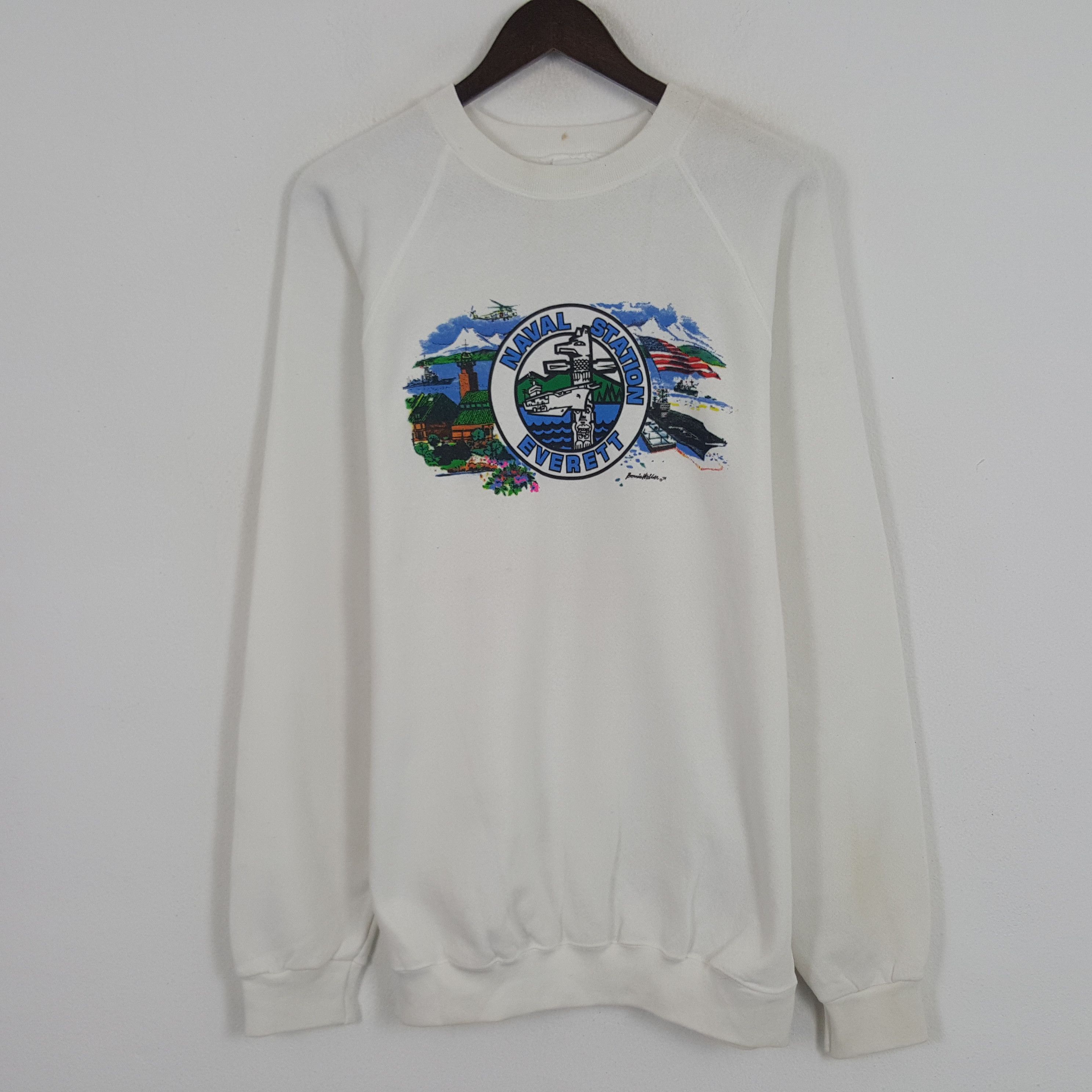 Vintage Vintage Naval Station Everett Sweatshirt Size US M / EU 48-50 / 2 - 1 Thumbnail