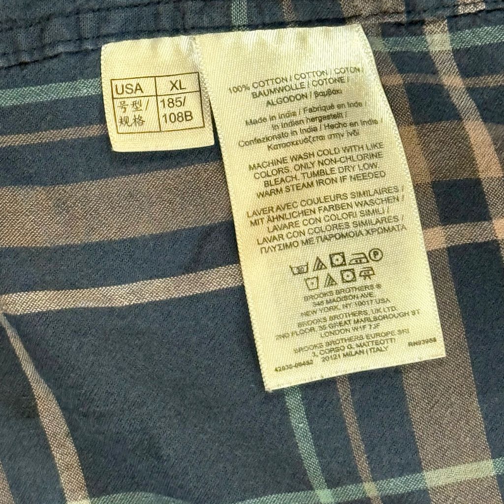 Brooks Brothers Brooks Brothers Red Fleece XL Plaid Button Down Shirt Size 38L - 8 Thumbnail