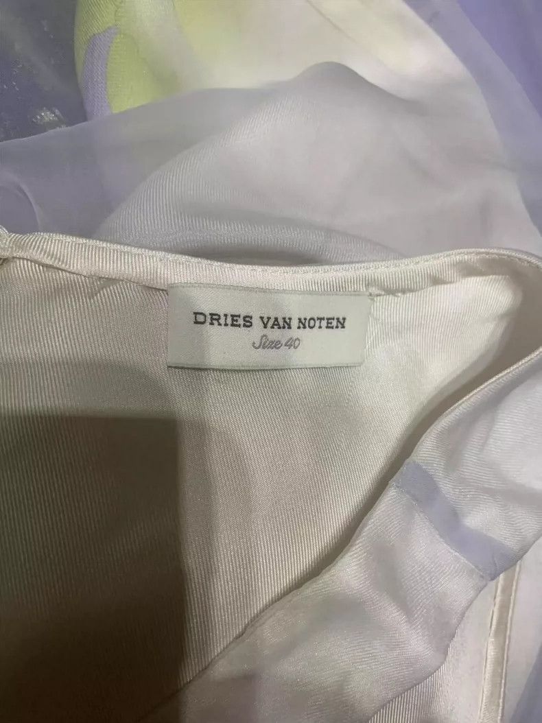 Dries Van Noten Dries Van Noten size:40 White and purple silk printed dres Size M / US 6-8 / IT 42-44 - 5 Thumbnail