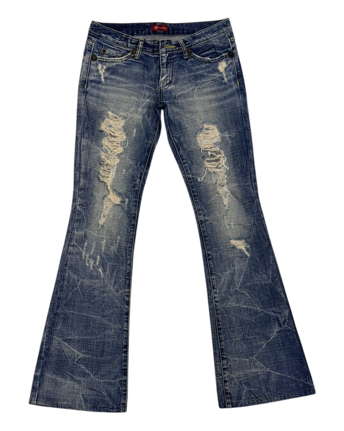 Hysteric Glamour × Japanese Brand HYSTERIC GLAMOUR STYLE DISTRESS DENIM MARAXIA FLARED PANTS Size 30" / US 8 / IT 44 - 5 Thumbnail