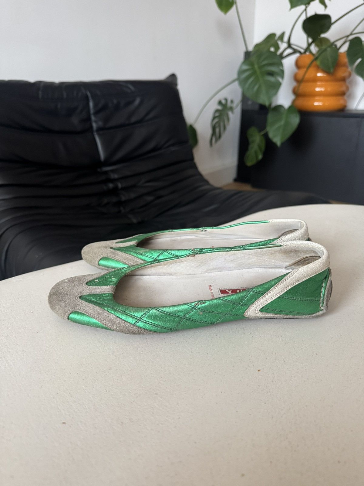Prada *sz37.5* PRADA Ballet Slip On Luxury Designer Rare Green Size US 7.5 / IT 37.5 - 5 Thumbnail