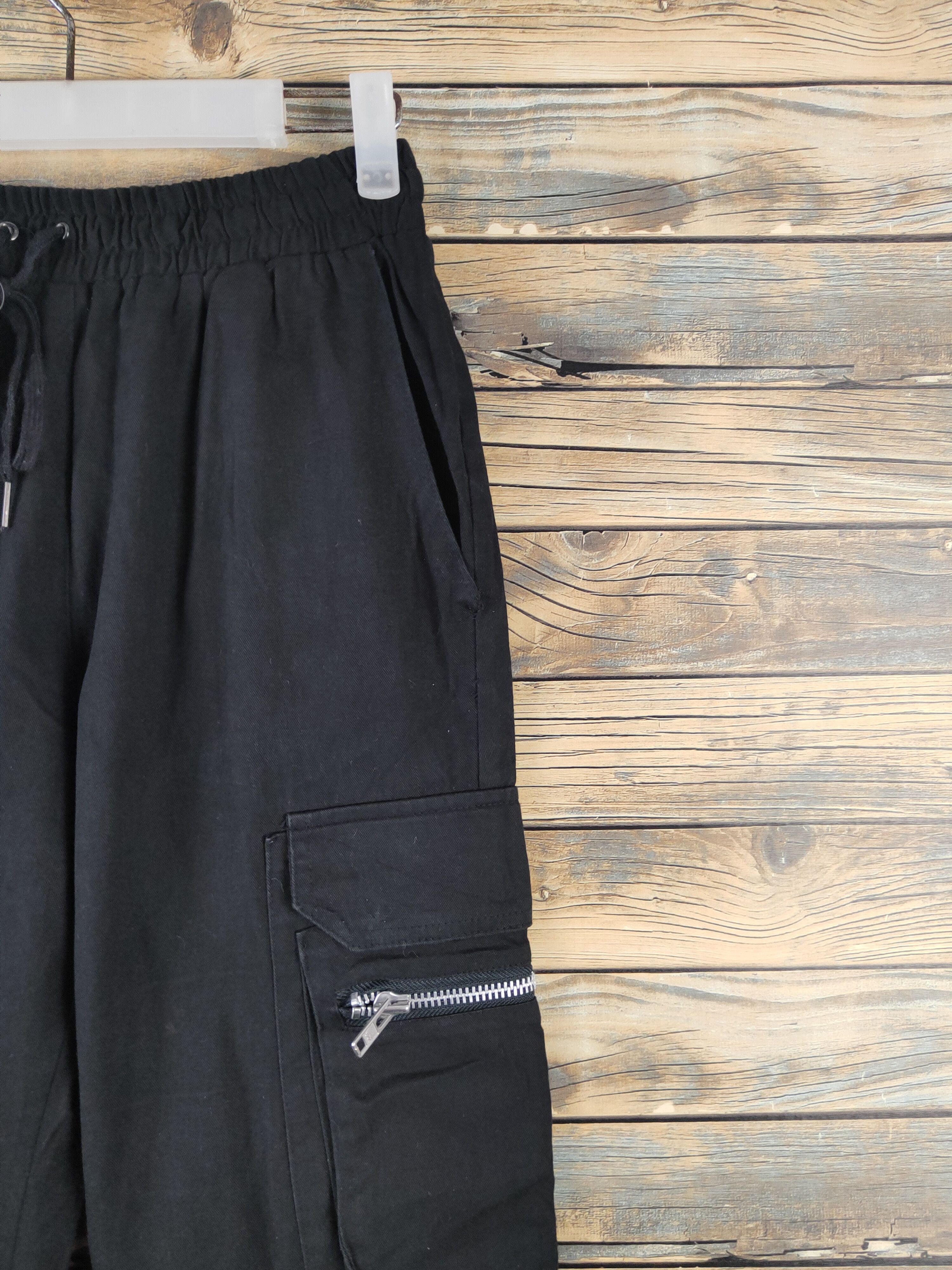 Japanese Brand DL Takeasy Black Multipocket Joggers #1359 Size US 28 / EU 44 - 5 Thumbnail
