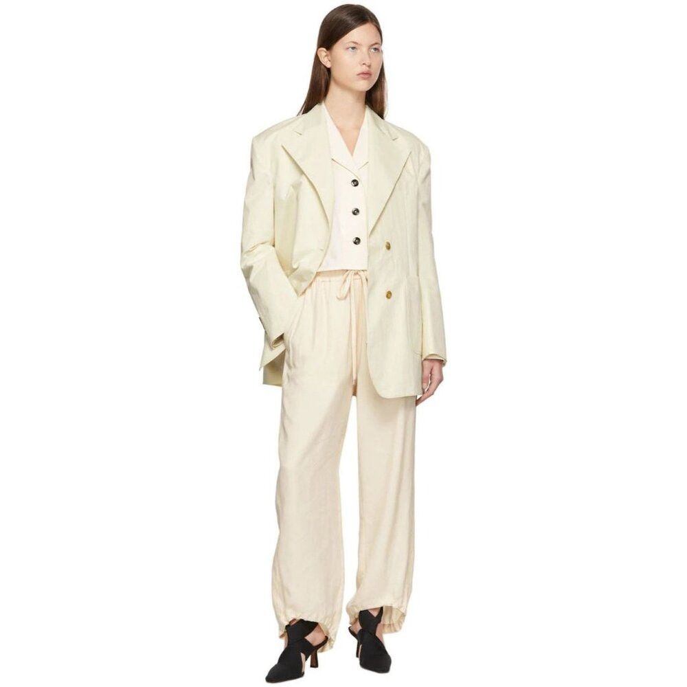 LOW CLASSIC LOW CLASSIC Cotton Blazer Size S Womens Ivory Jacket $450 Size S / US 4 / IT 40 - 3 Thumbnail