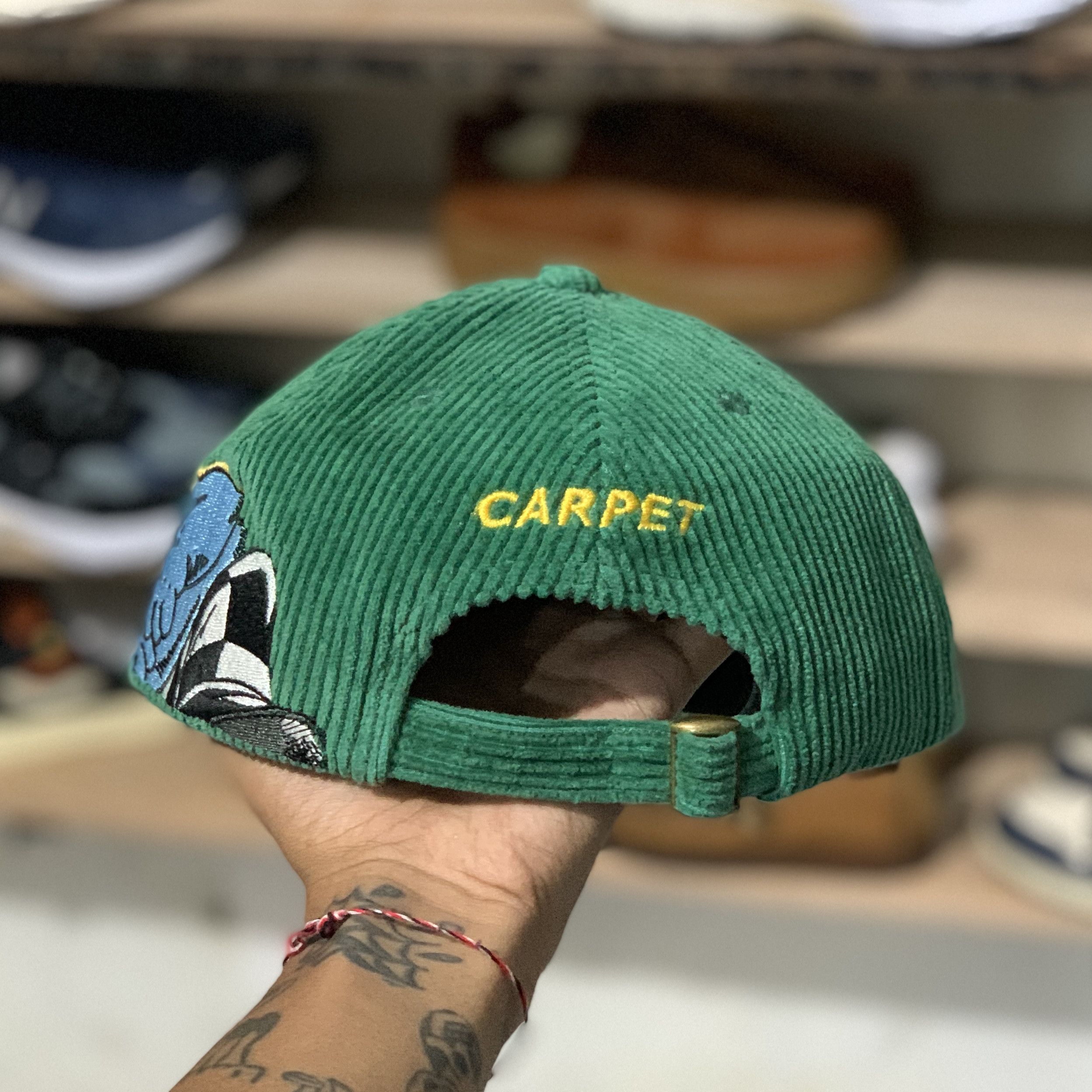 Carpet Company Streetwear carpet company "FATSMACK" corduroy green hat Size ONE SIZE - 3 Thumbnail