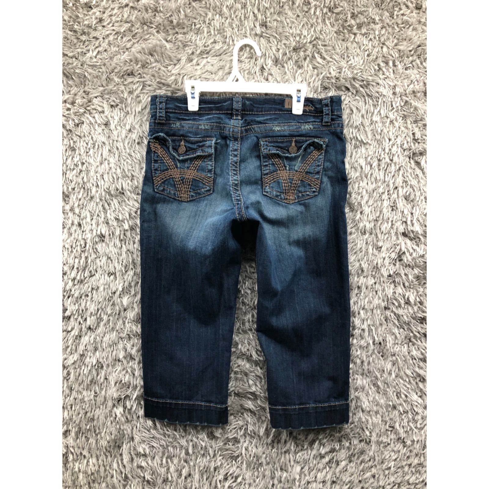 Vintage KUT from the Kloth Jeans Womens Capri Mid Rise Dark Wash Blue Denim Size 8 Size 30" / US 8 / IT 44 - 5 Thumbnail
