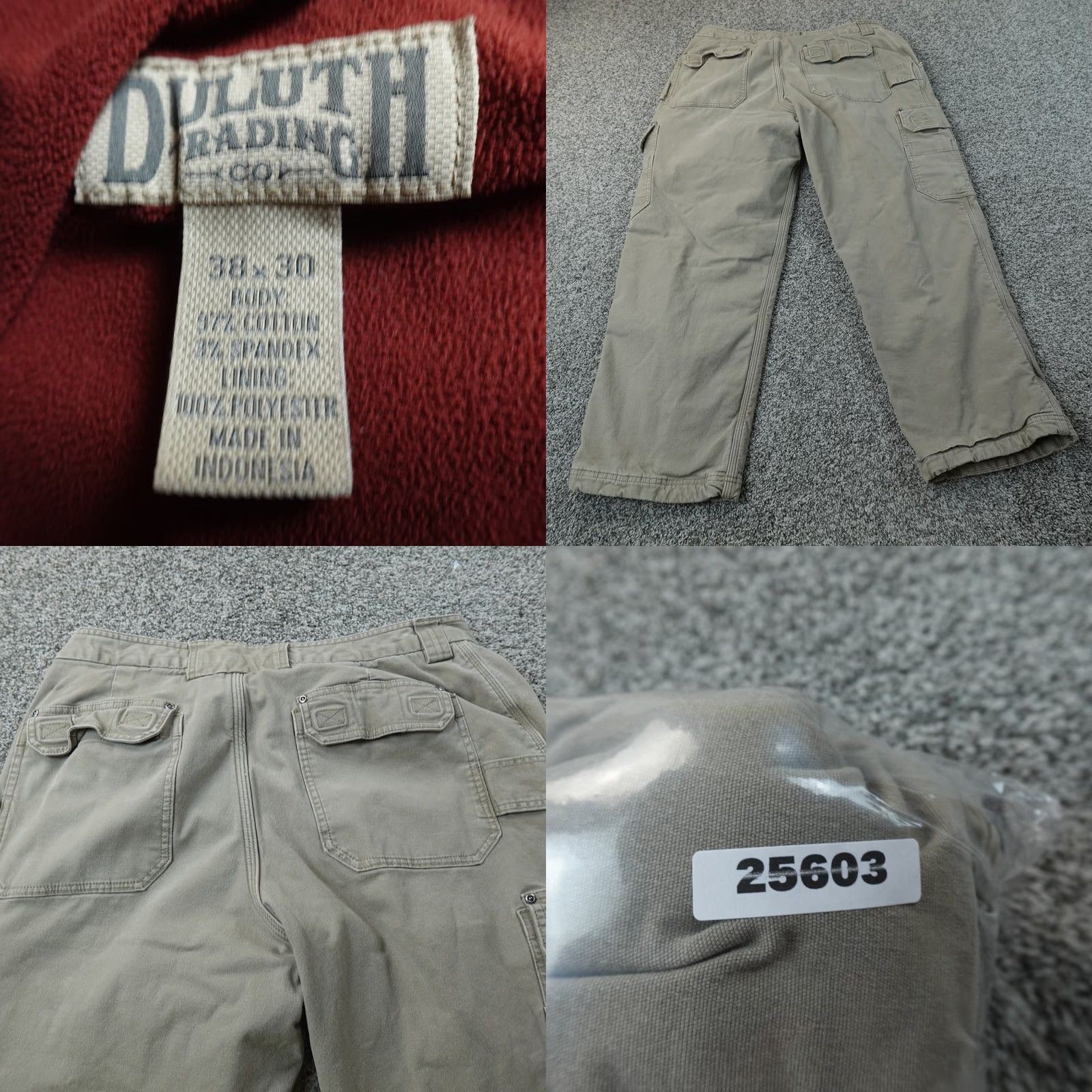 Vintage Duluth Pants Mens 38X30 Beige Brown Flex Fire Hose Cargo Utility Work Stretch Pants Size US 38 / EU 54 - 8 Thumbnail