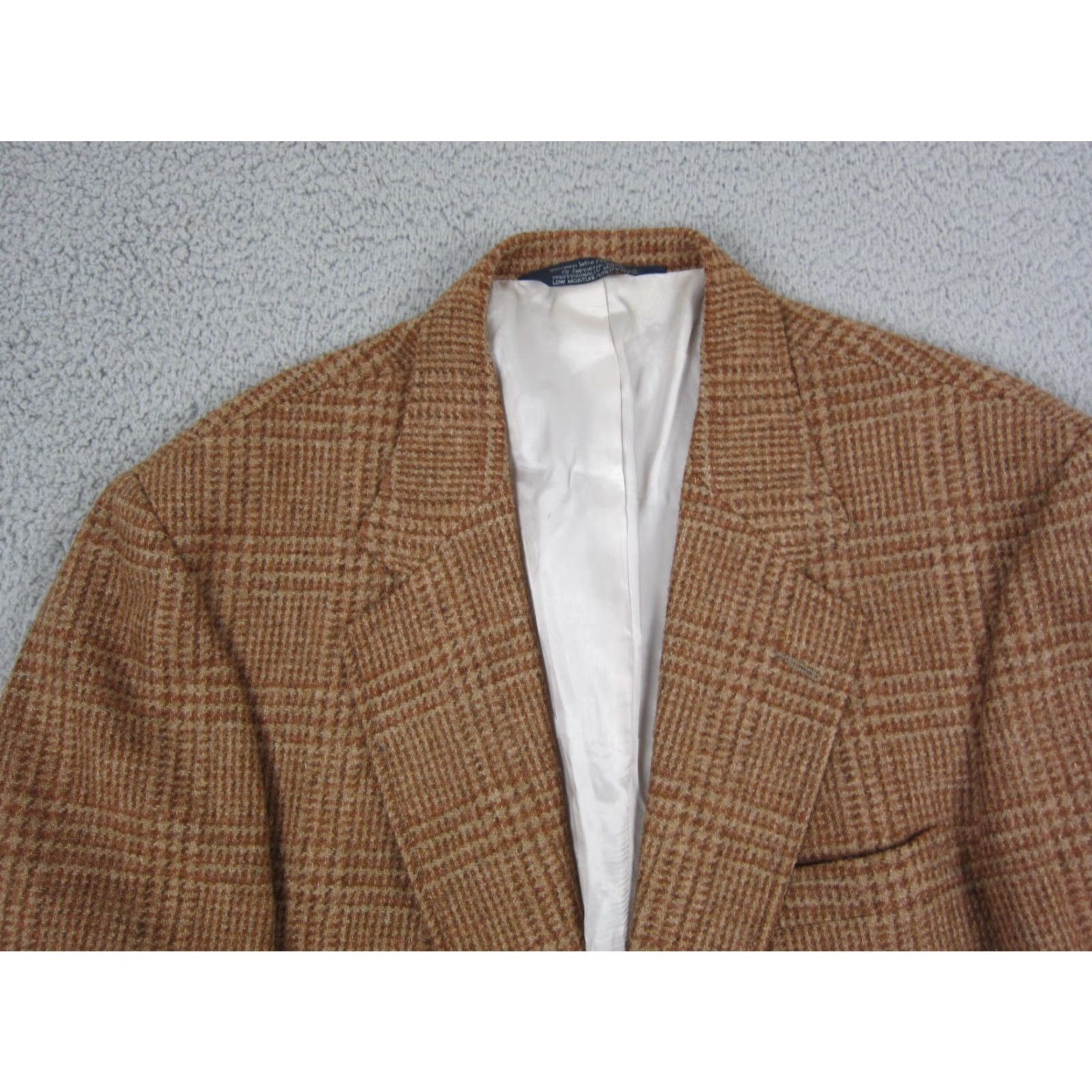 Lands' End VINTAGE Lands' End Blazer Jacket Mens 44R Brown Wool Tweed 80s Stadium Size 44R - 2 Thumbnail