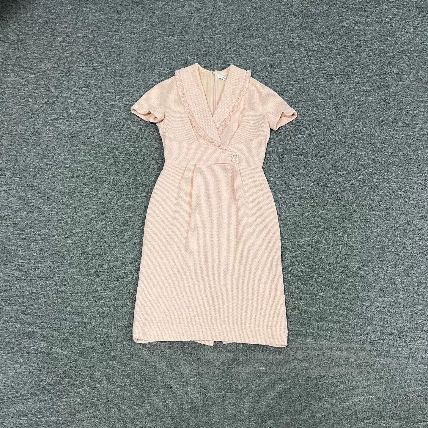 Dior Dior Runway Pink Fringe Silk Wool Dress. Size XS / US 0-2 / IT 36-38 - 2 Thumbnail