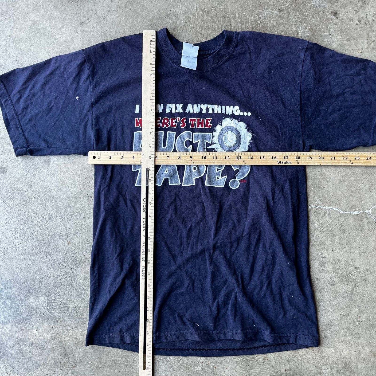 Vintage VINTAGE DUCT TAPE FUNNY FIX ANYTHING SHIRT LARGE NAVY BLUE Size US L / EU 52-54 / 3 - 3 Thumbnail