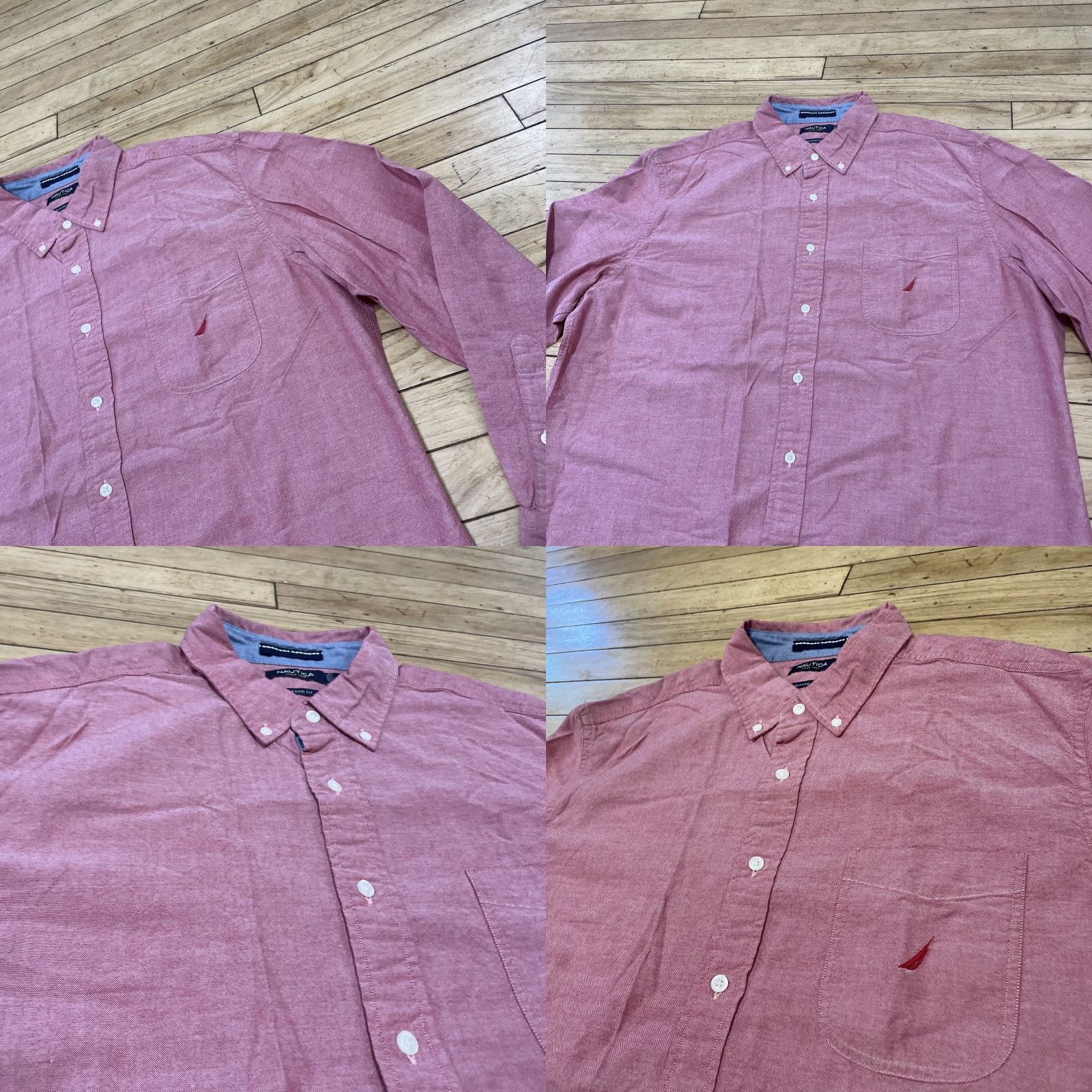 Nautica Nautica Button Shirt Men XL Salmon Pink Classic Fit Preppy Work Casual Button-Up Shirts Size US XL / EU 56 / 4 - 11 Thumbnail