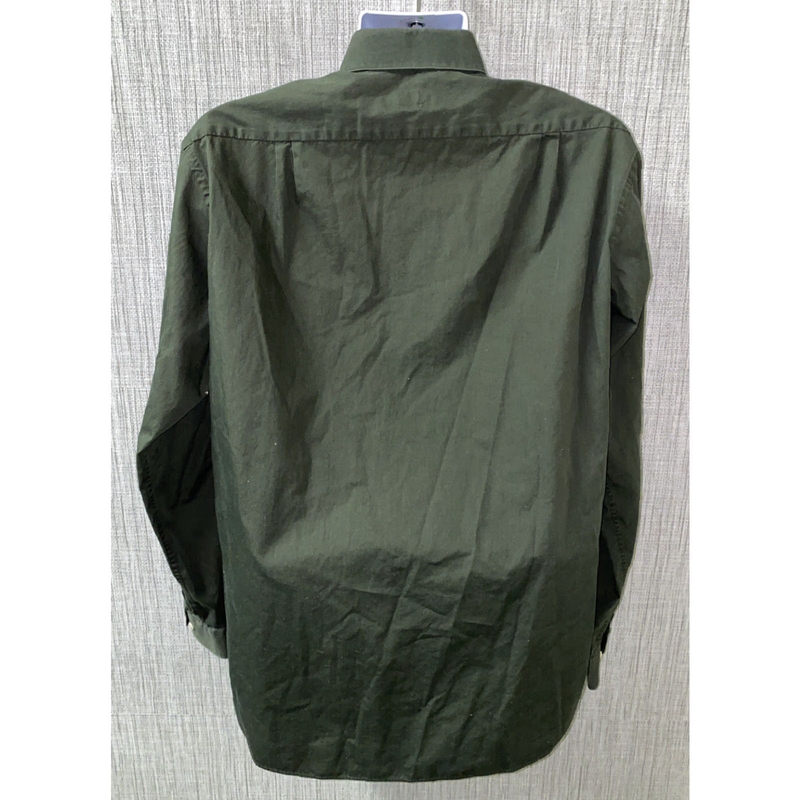 Hugo Boss VINTAGE HUGO BOSS Mens Dress Shirt Long Sleeve Button Front Size 16 Green Solid Men's Clothing Size 42R - 5 Thumbnail