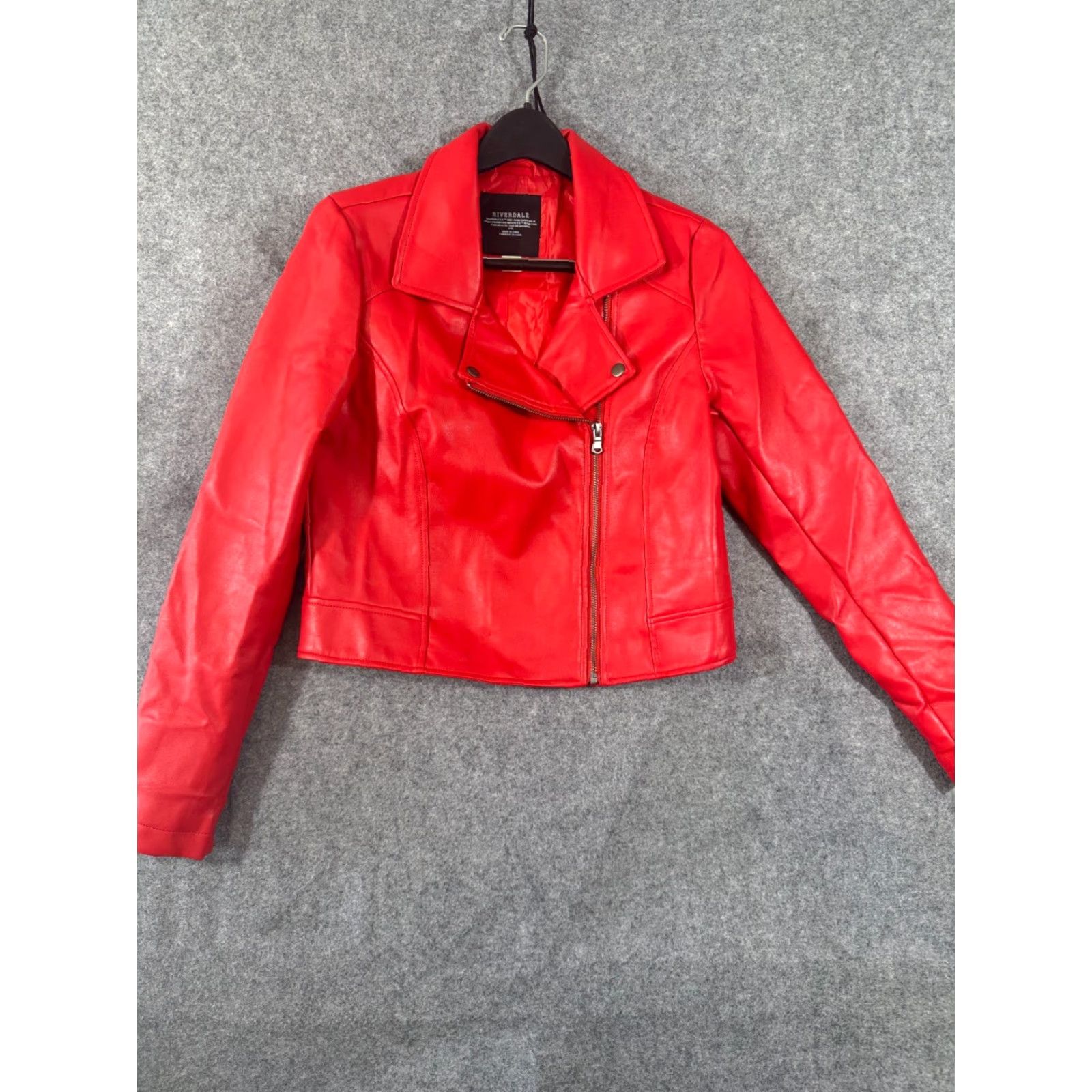 Vintage Riverdale Jacket Womens S Cheryl Blossom Faux Vegan Leather Southside Serpents Full Zip Long Sleeve Jacket Size S / US 4 / IT 40 - 4 Thumbnail