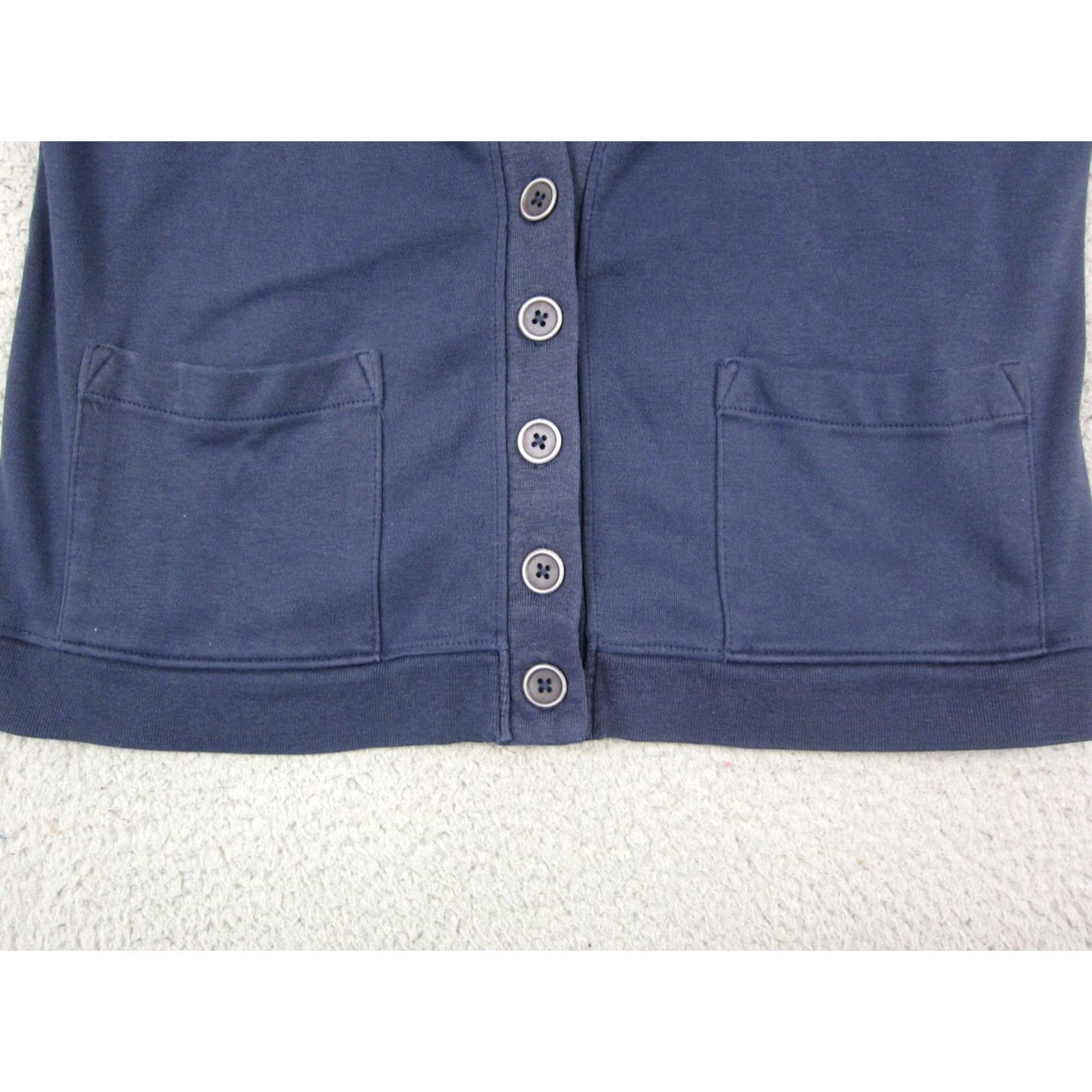 Lands' End Lands' End Cardigan Sweater Womens S Blue Cotton V-Neck Knit 90s Vintage Theme Mens Women Girls Boys Size S / US 4 / IT 40 - 2 Thumbnail