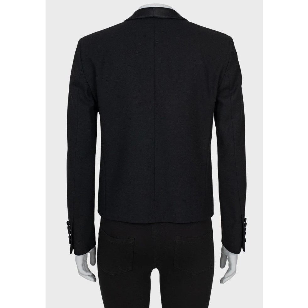 Saint Laurent Paris Saint Laurent Black Wool Jacket with Satin Lapels Sz.40/ L Size M / US 6-8 / IT 42-44 - 3 Thumbnail