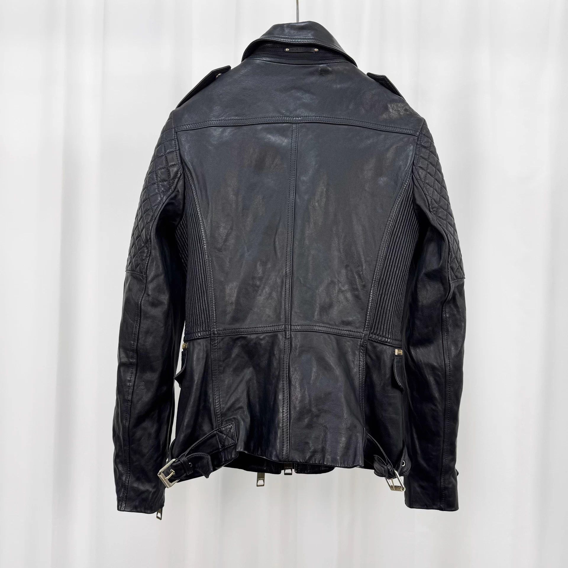 Burberry Burberry Lambskin Biker Jacket UK8 95% Lining Stained Size S / US 4 / IT 40 - 2 Thumbnail