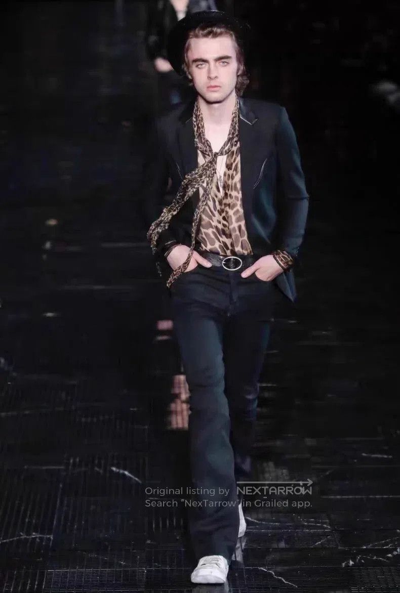 Saint Laurent Paris Saint Laurent Paris Goat Leather Collar Arrow Wool Suit Size US L / EU 52-54 / 3 - 6 Thumbnail
