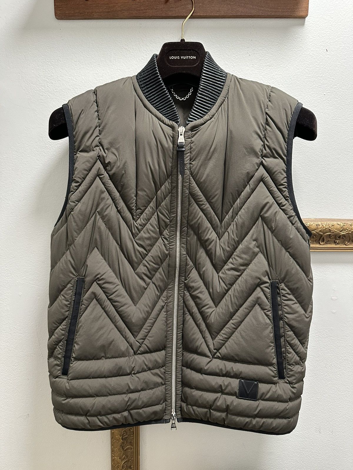 Image of Louis Vuitton Karakoram Down Vest in Green, Men's (Size Small)